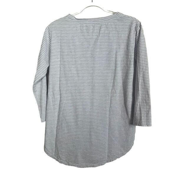 Fresh Produce 3/4 Sleeve Tunic Gray White‎ Striped Beach Women's size M - Picture 3 of 6
